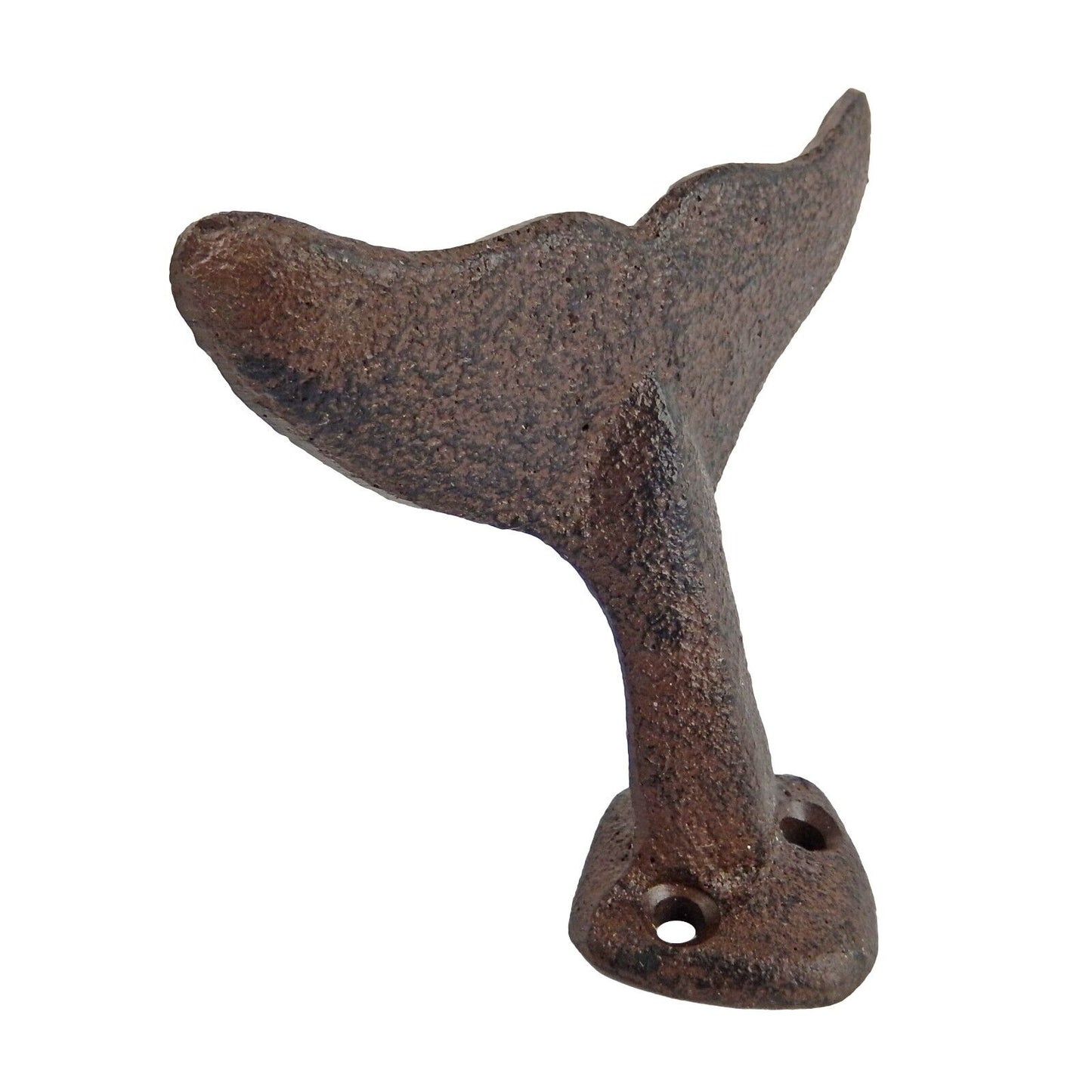 Cast Iron Whale Tail Wall Hook Nautical Bathroom Door Towel Coat Hanger Brown
