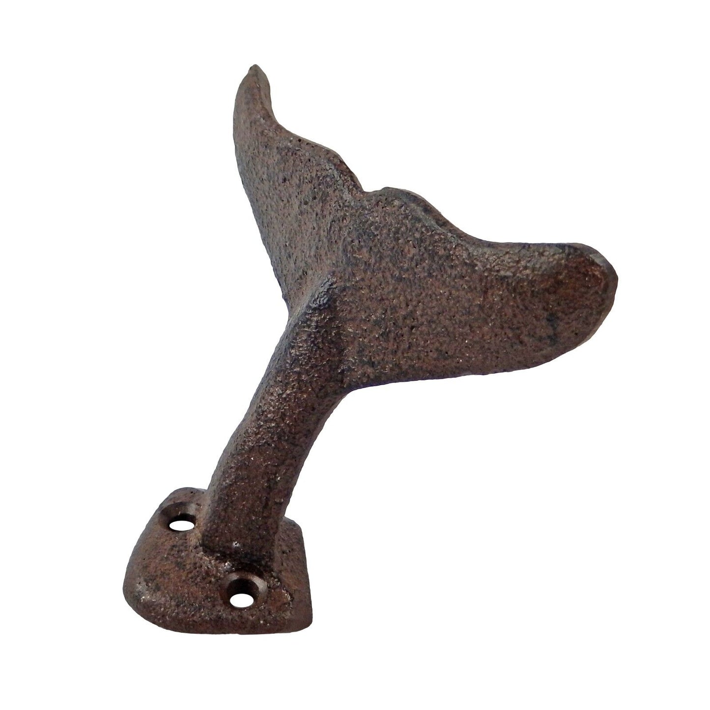 Cast Iron Whale Tail Wall Hook Nautical Bathroom Door Towel Coat Hanger Brown