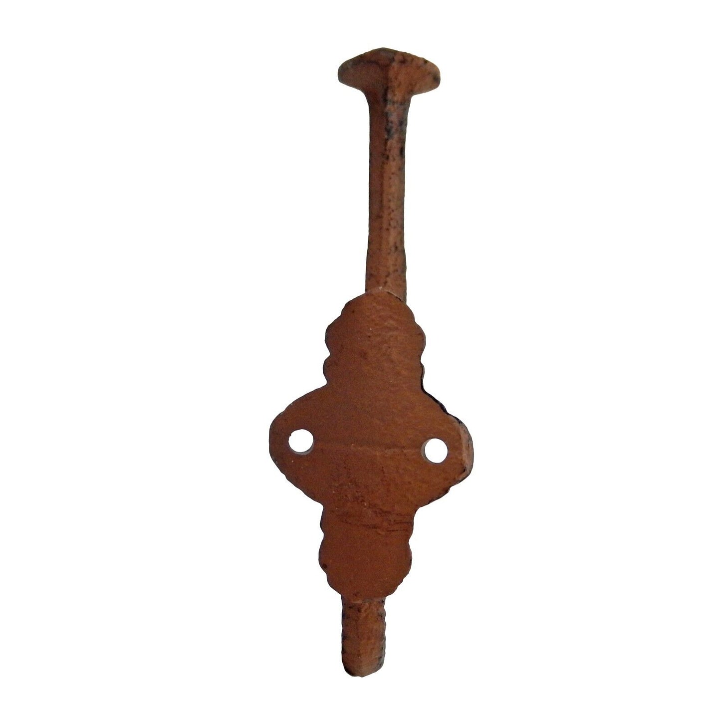 Cast Iron Metal Victorian Triple Wall Hook Key Hat Towel Coat Hanger Rust Brown