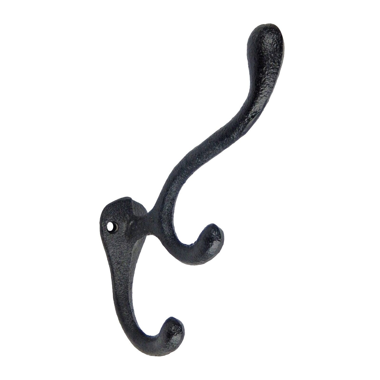 Cast Iron Antique Style Triple Wall Hook Key Hat Towel Coat Hanger Matte Black