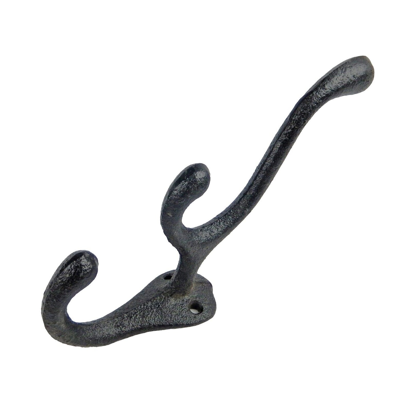 Cast Iron Antique Style Triple Wall Hook Key Hat Towel Coat Hanger Matte Black