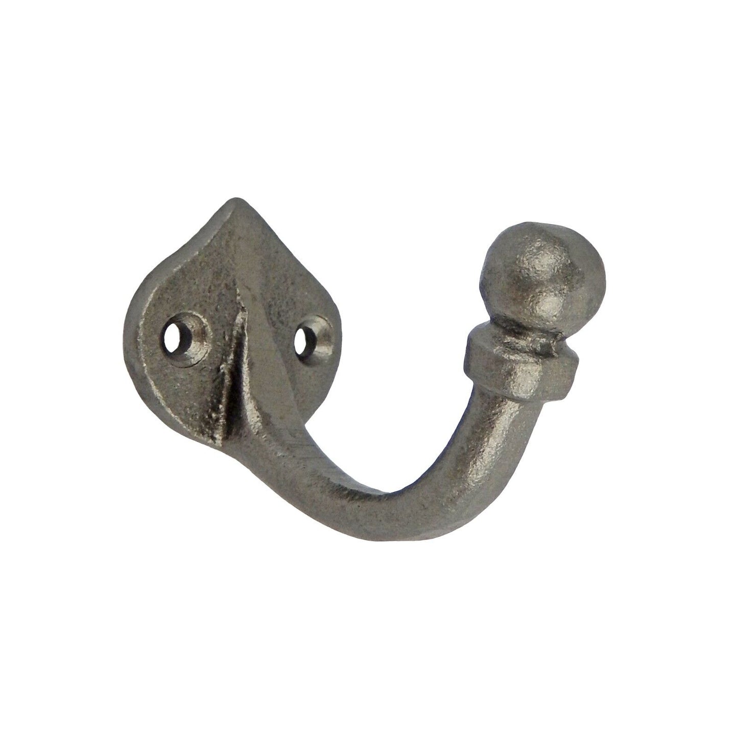 Glazed Cast Iron Teardrop Wall Hook Door Robe Coat Towel Clothes Hanger Gray