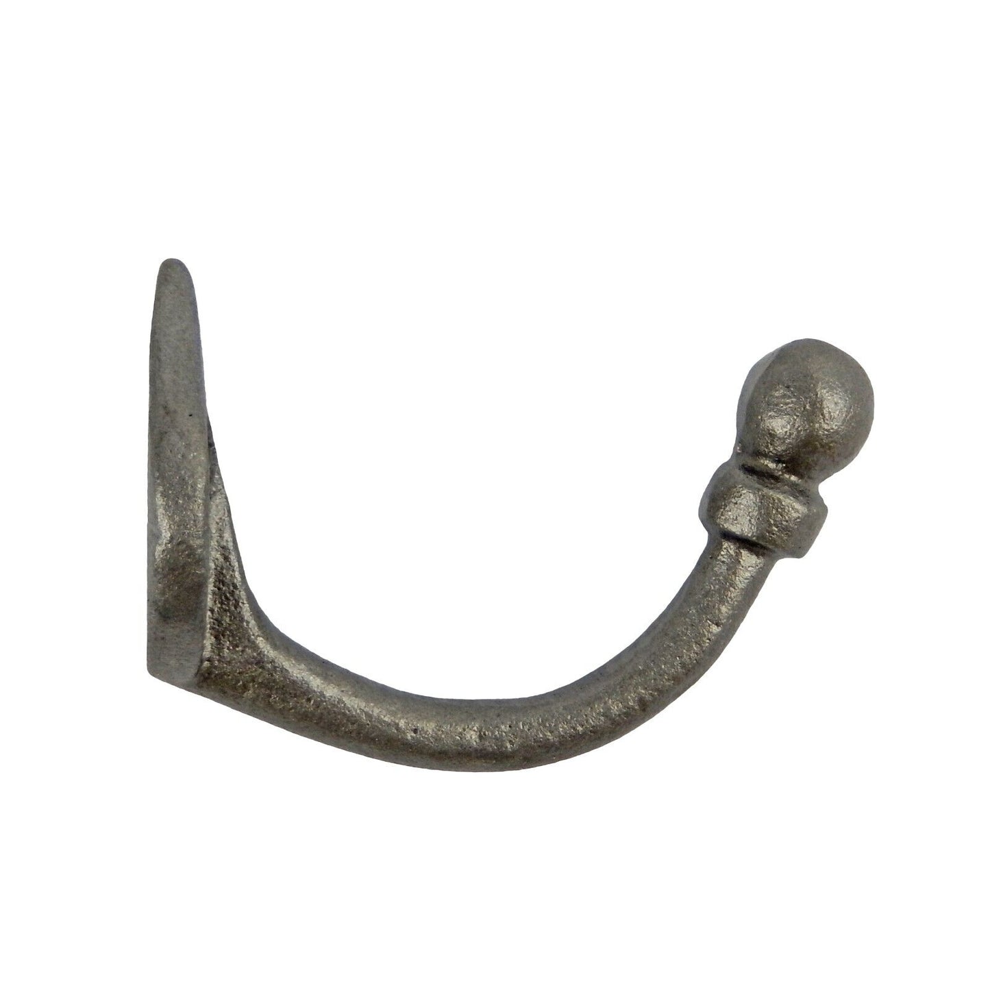 Glazed Cast Iron Teardrop Wall Hook Door Robe Coat Towel Clothes Hanger Gray