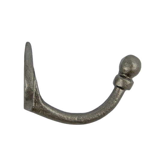 Glazed Cast Iron Teardrop Wall Hook Door Robe Coat Towel Clothes Hanger Gray