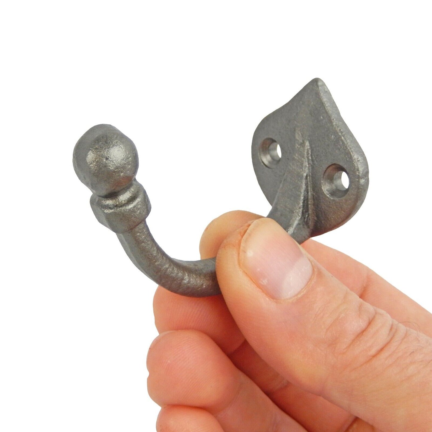 Glazed Cast Iron Teardrop Wall Hook Door Robe Coat Towel Clothes Hanger Gray