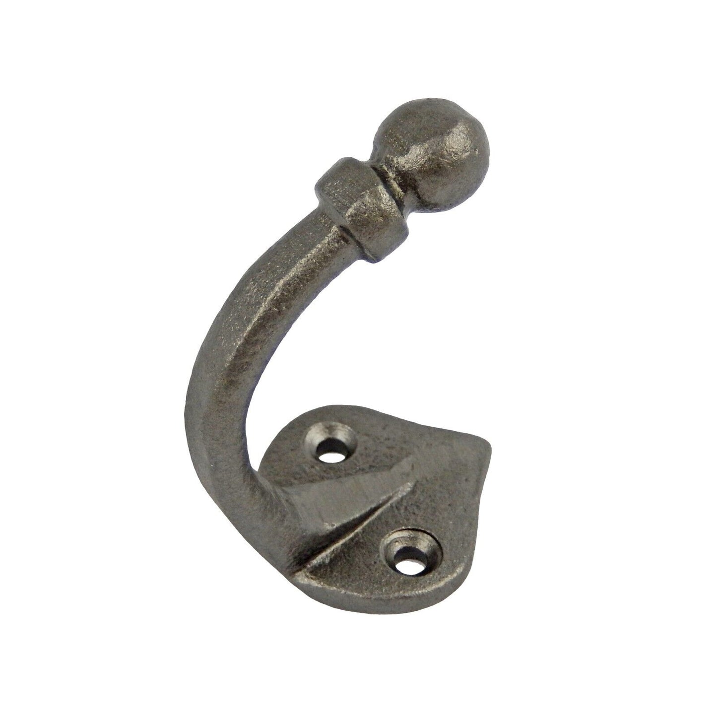Glazed Cast Iron Teardrop Wall Hook Door Robe Coat Towel Clothes Hanger Gray