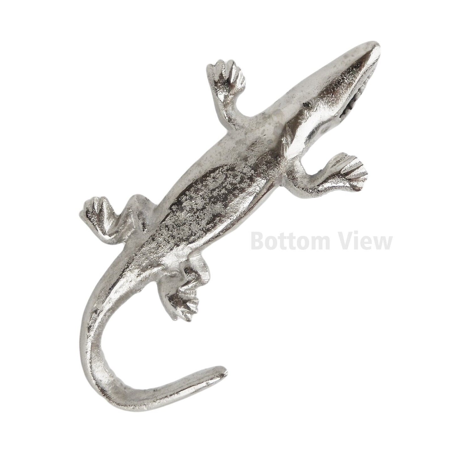Polished Cast Aluminum Metal Alligator Gator Figurine Shelf Sitter Paperweight