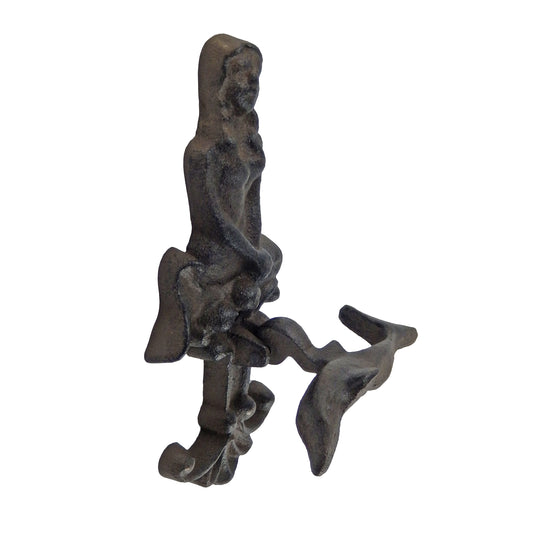 Cast Iron Mermaid Dolphin Door Knocker Nautical Beach Decor Rustic Antique Style
