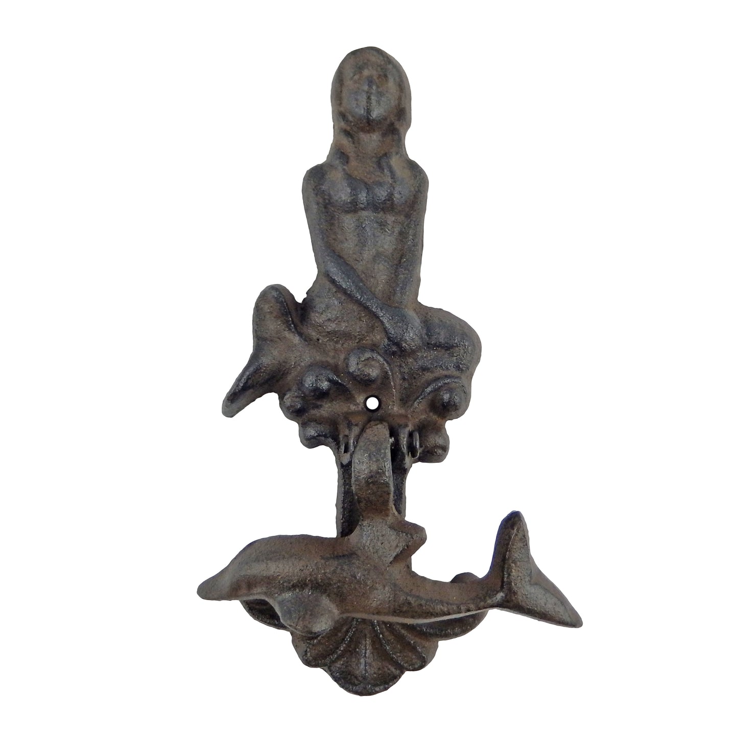 Cast Iron Mermaid Dolphin Door Knocker Nautical Beach Decor Rustic Antique Style