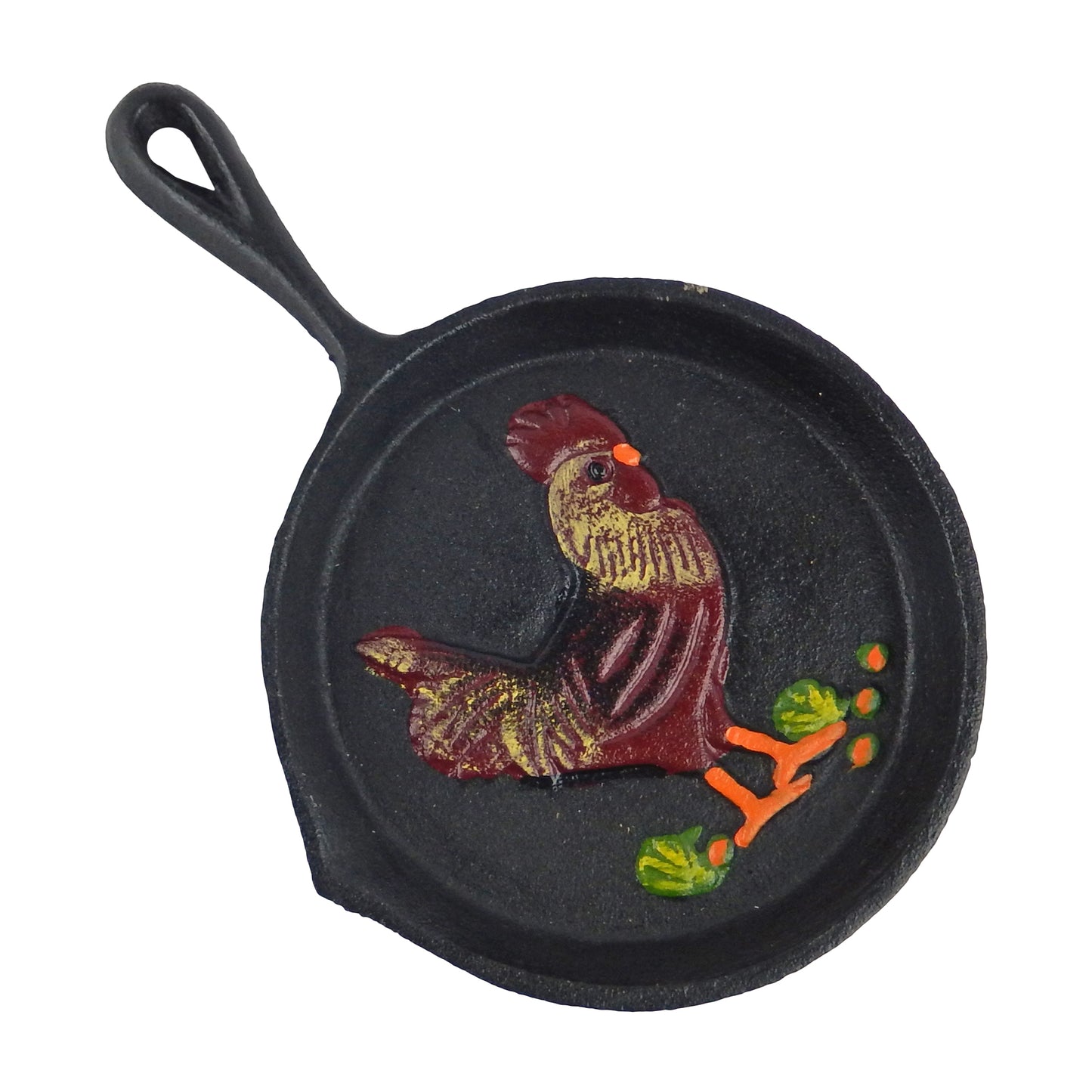 Rooster Cast Iron Skillet Pan Wall Decor Decorative Country Antique Style 5 inch