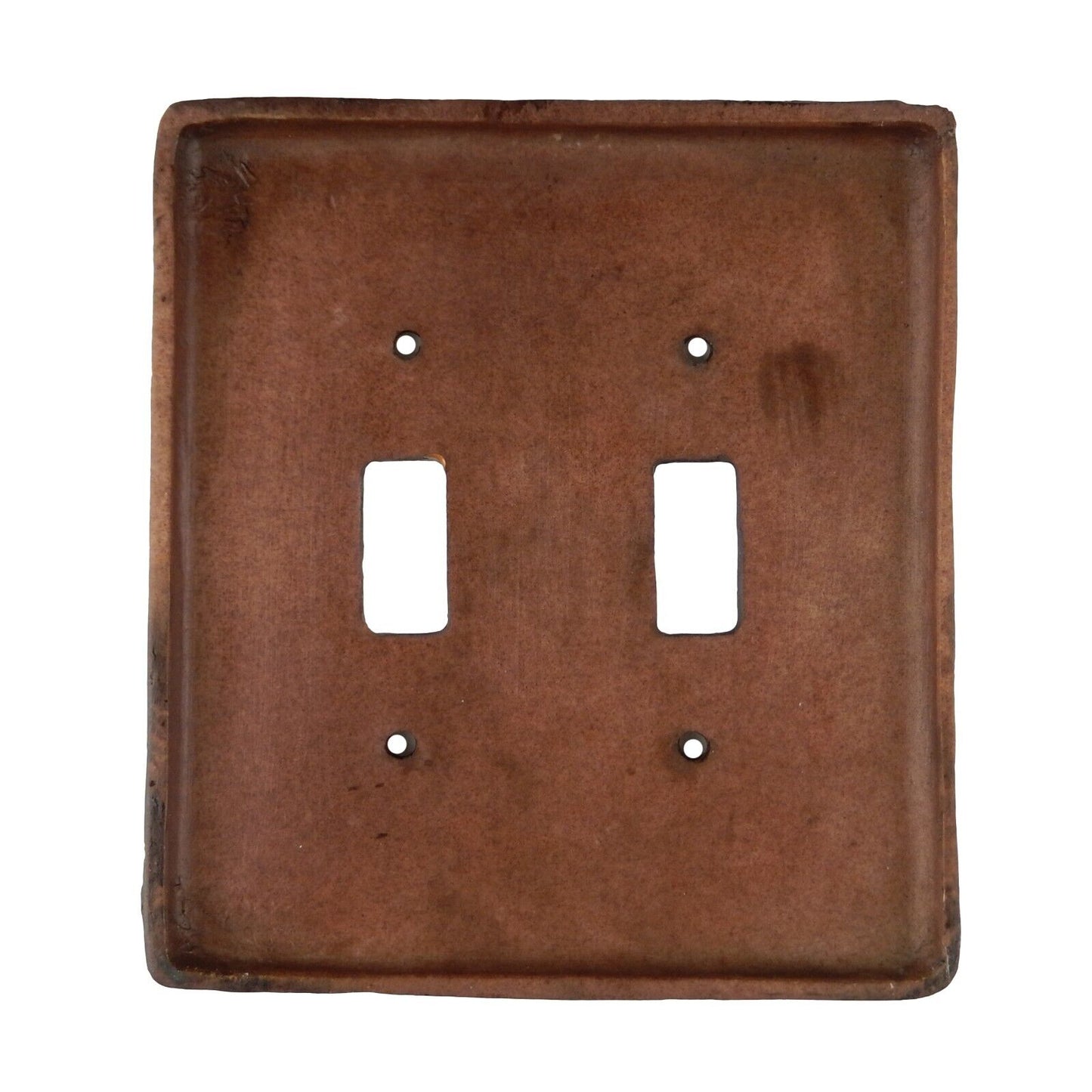 Rustic Western Brown Floral Pattern Double Toggle Switch Wall Plate Cover
