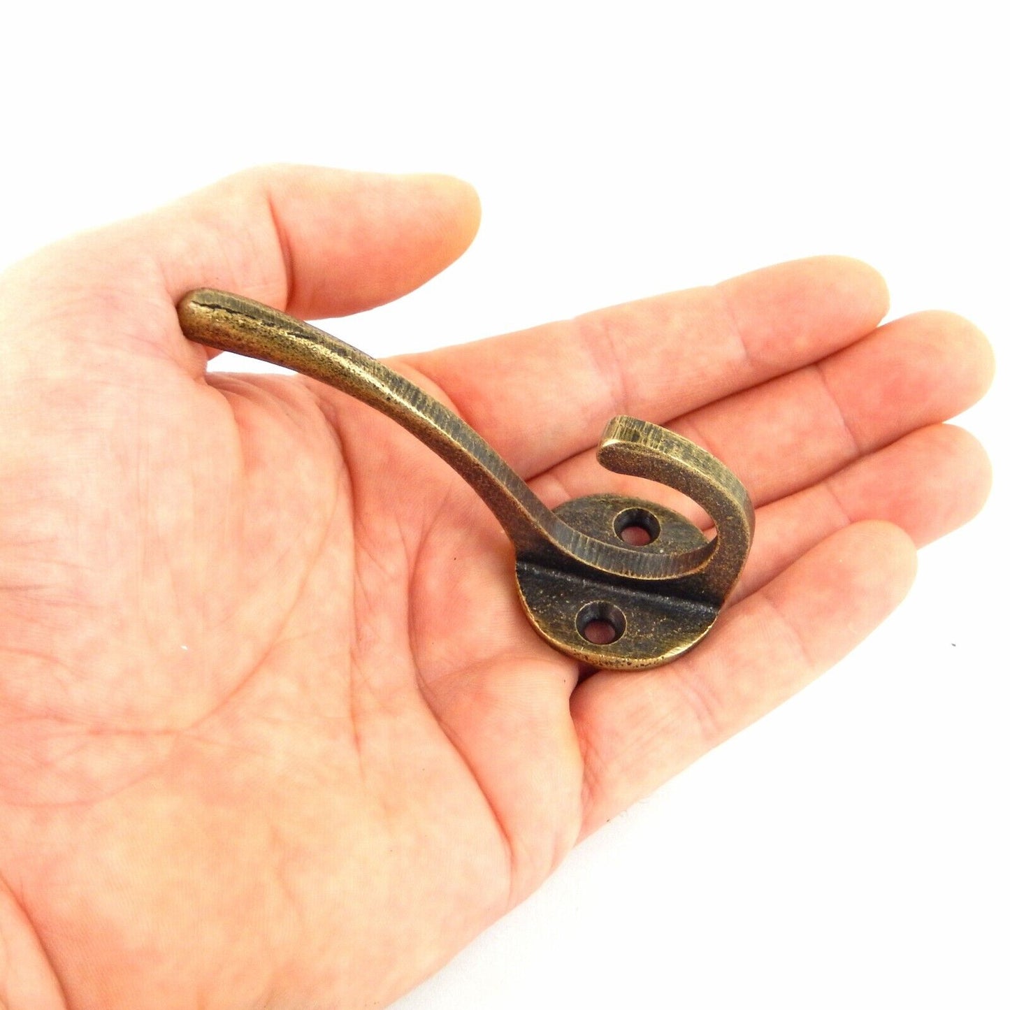 Metal Double Wall Hook Door Towel Robe Coat Hanger Antique Bronze 3 inch Tall