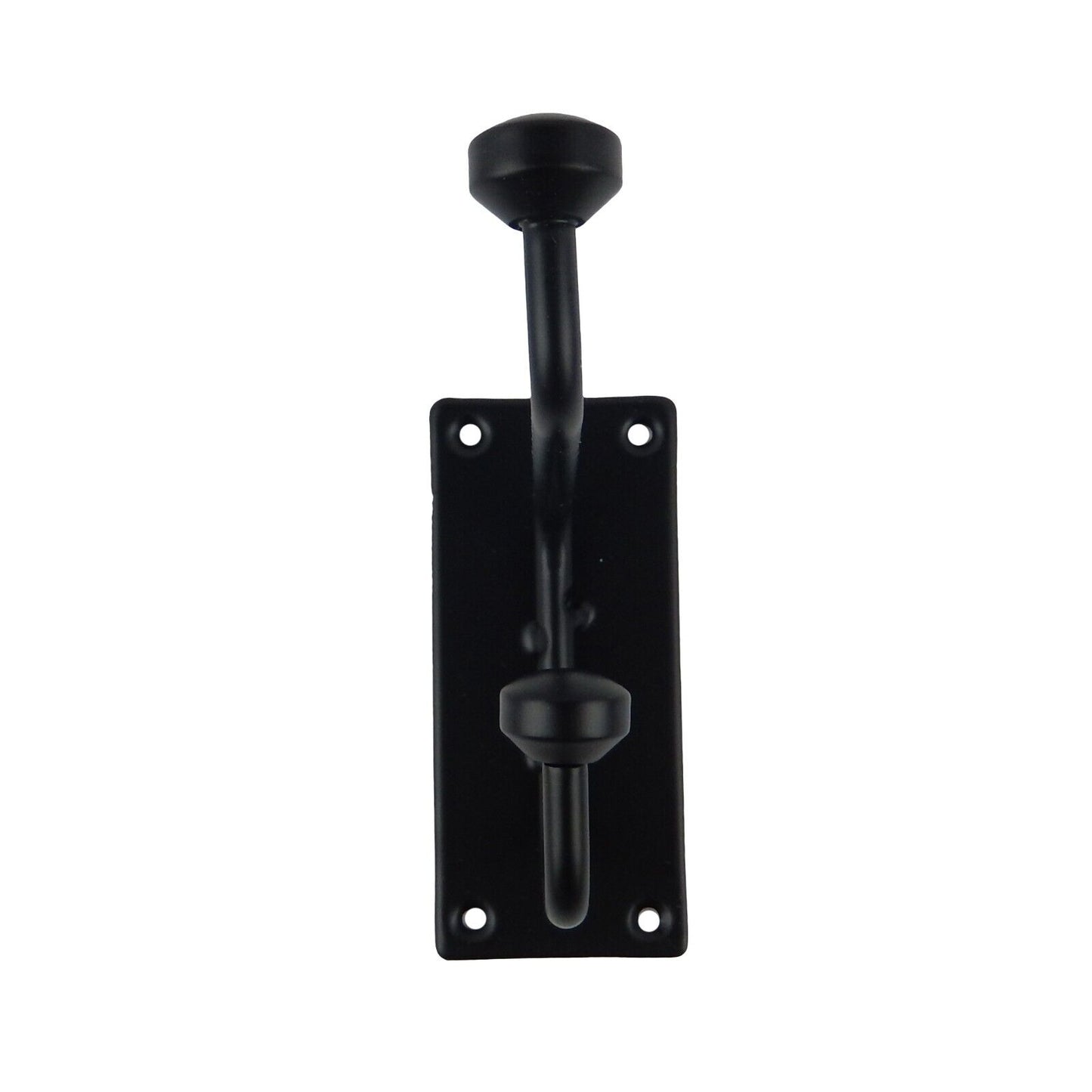 Metal Double Wall Hook Door Towel Robe Coat Hanger Matte Black 4 3/8 in Long