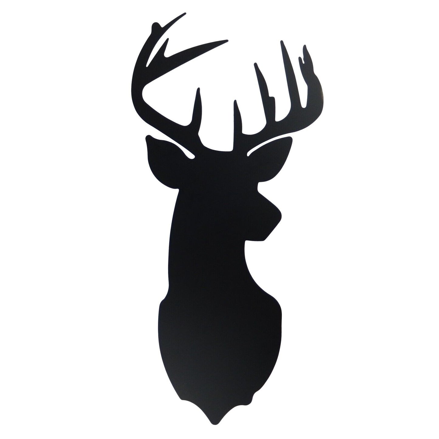 Black Metal Deer Head Buck Silhouette Wall Decor Cabin Lodge Man Cave 20 inch
