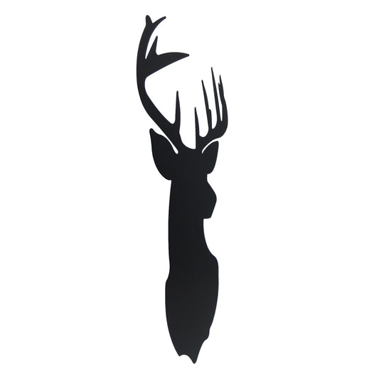 Black Metal Deer Head Buck Silhouette Wall Decor Cabin Lodge Man Cave 20 inch