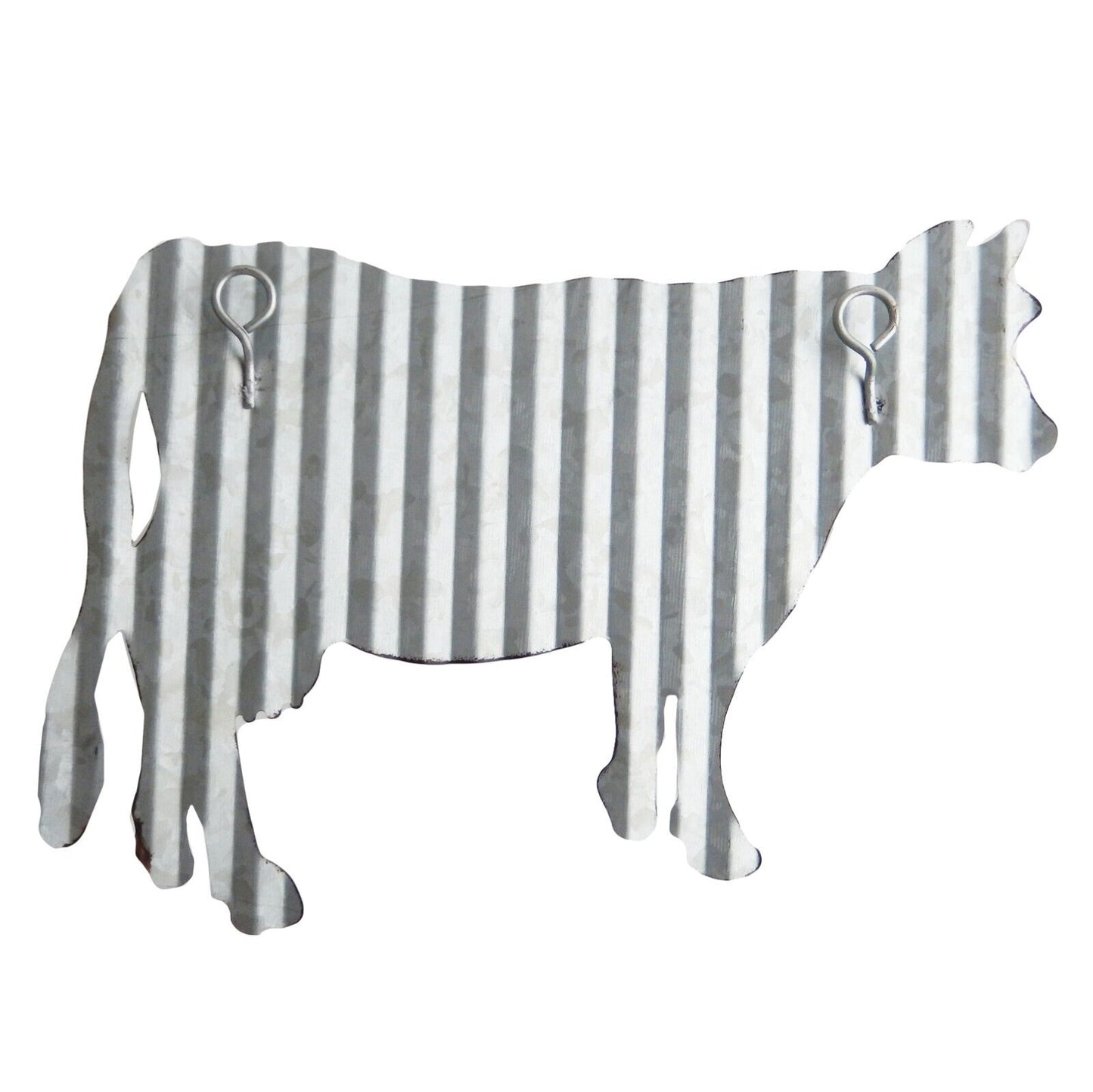 Corrugated Metal Cow Silhouette Wall Decor Lightweight Farmhouse Sign 10.5 inch
