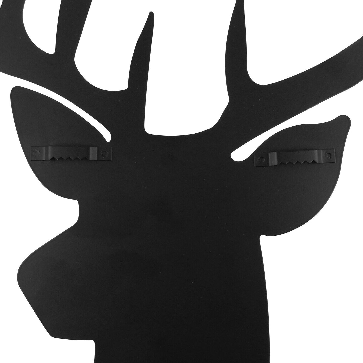 Black Metal Deer Head Buck Silhouette Wall Decor Cabin Lodge Man Cave 20 inch