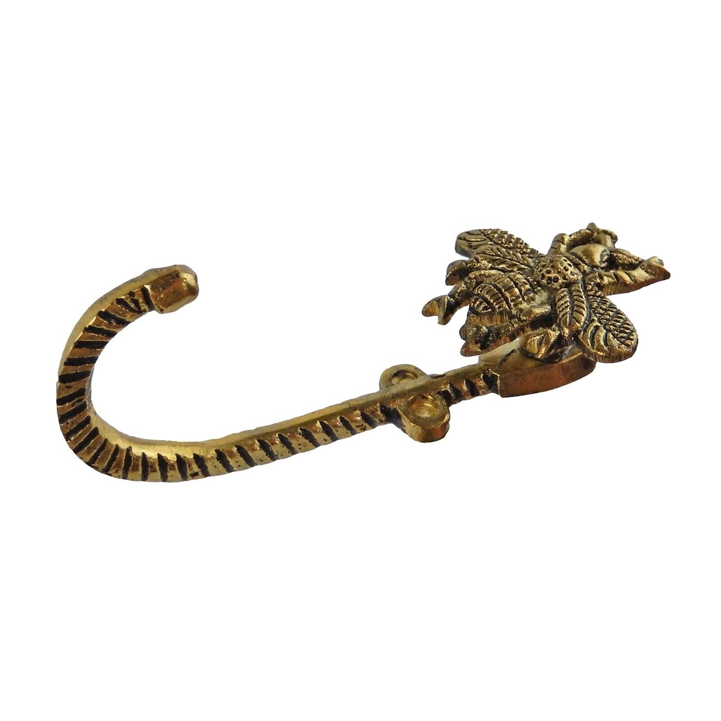 Gold & Black Metal Bee Wall Hook Key Towel Coat Hanger Lightweight 4.25 in Tall