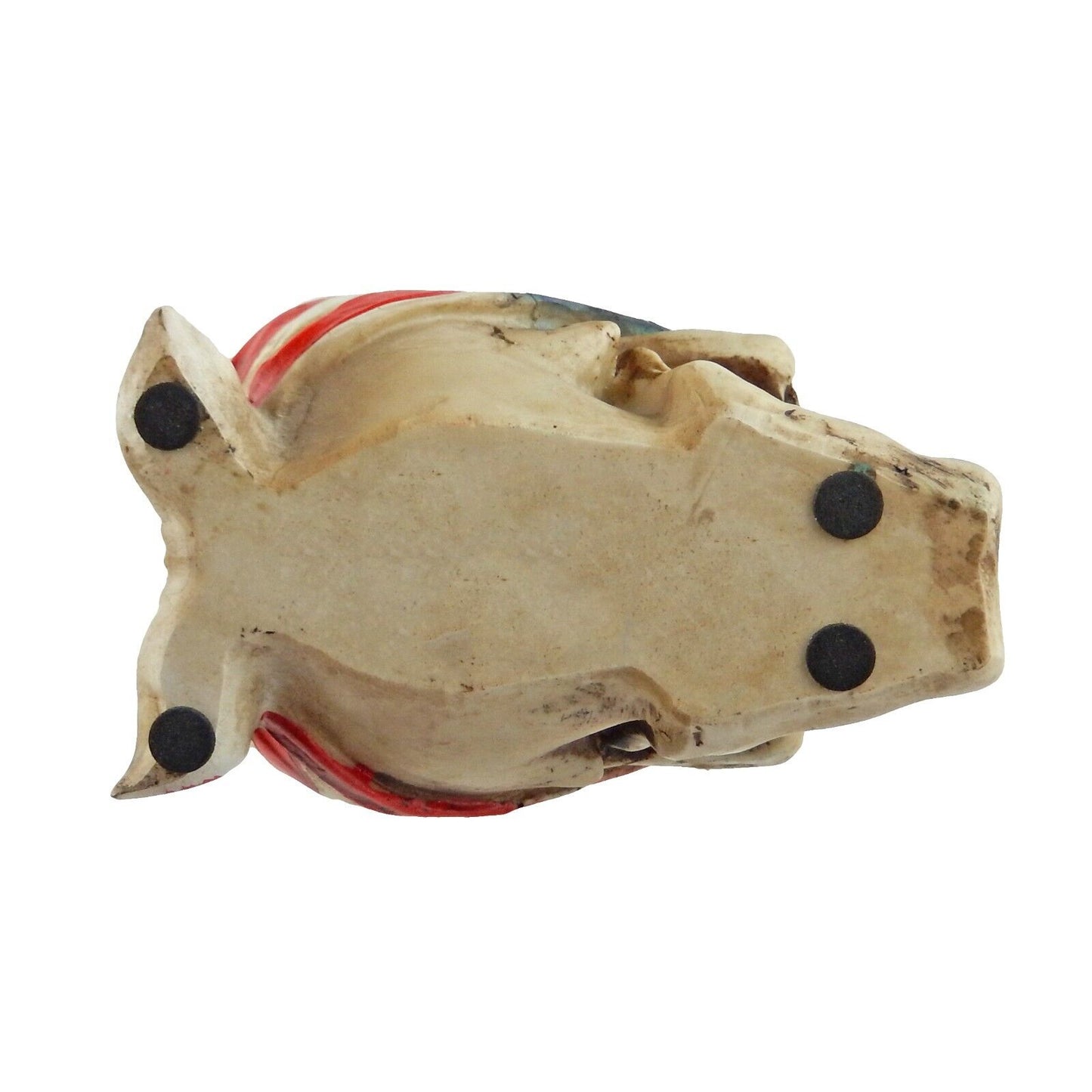 Rustic Gothic Human Skull American Flag Bandana Biker Figurine Shelf Sitter