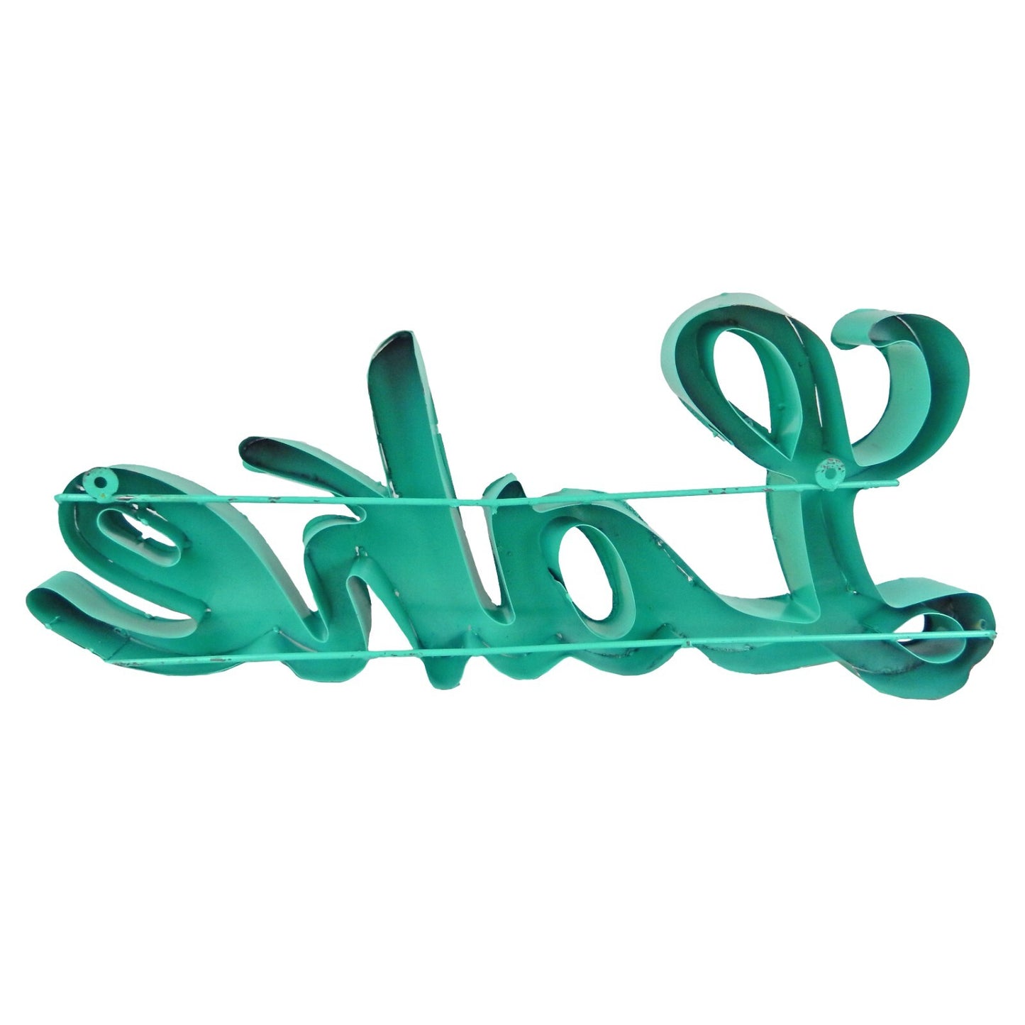 XL Lake House Recycled Metal Wall Decor Sign Colorful Shelf Sitter 27 x 11 inch
