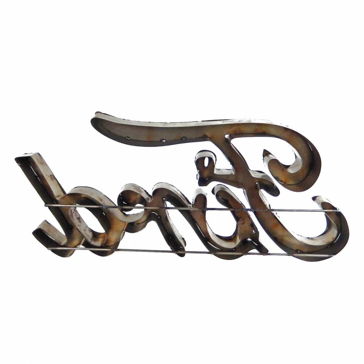 Large Recycled Metal Cursive Ford Logo Garage Wall Decor Sign Rustic Retro 22 in