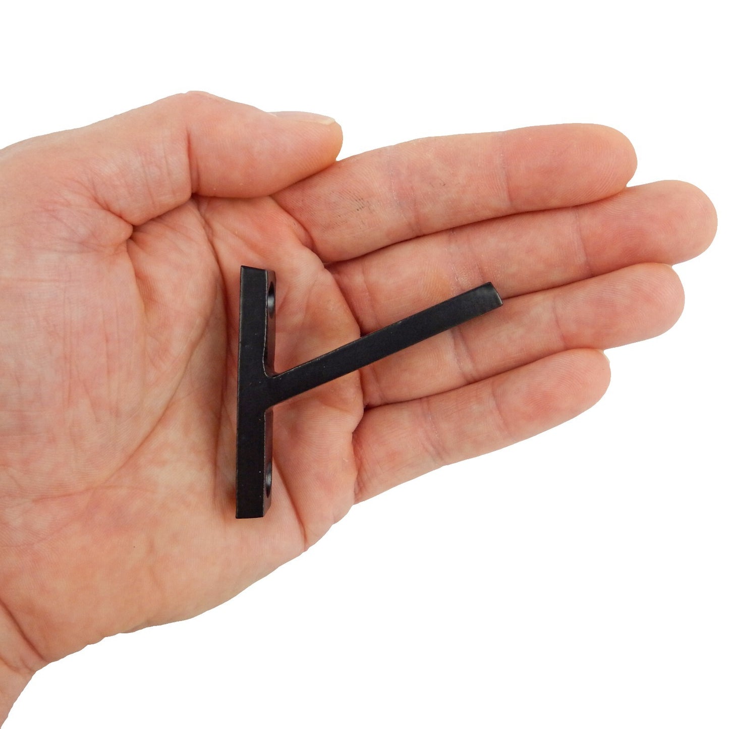 Tiny Black Metal Modern L Shaped Wall Hook Coat Towel Door Clothes Hanger 2 in