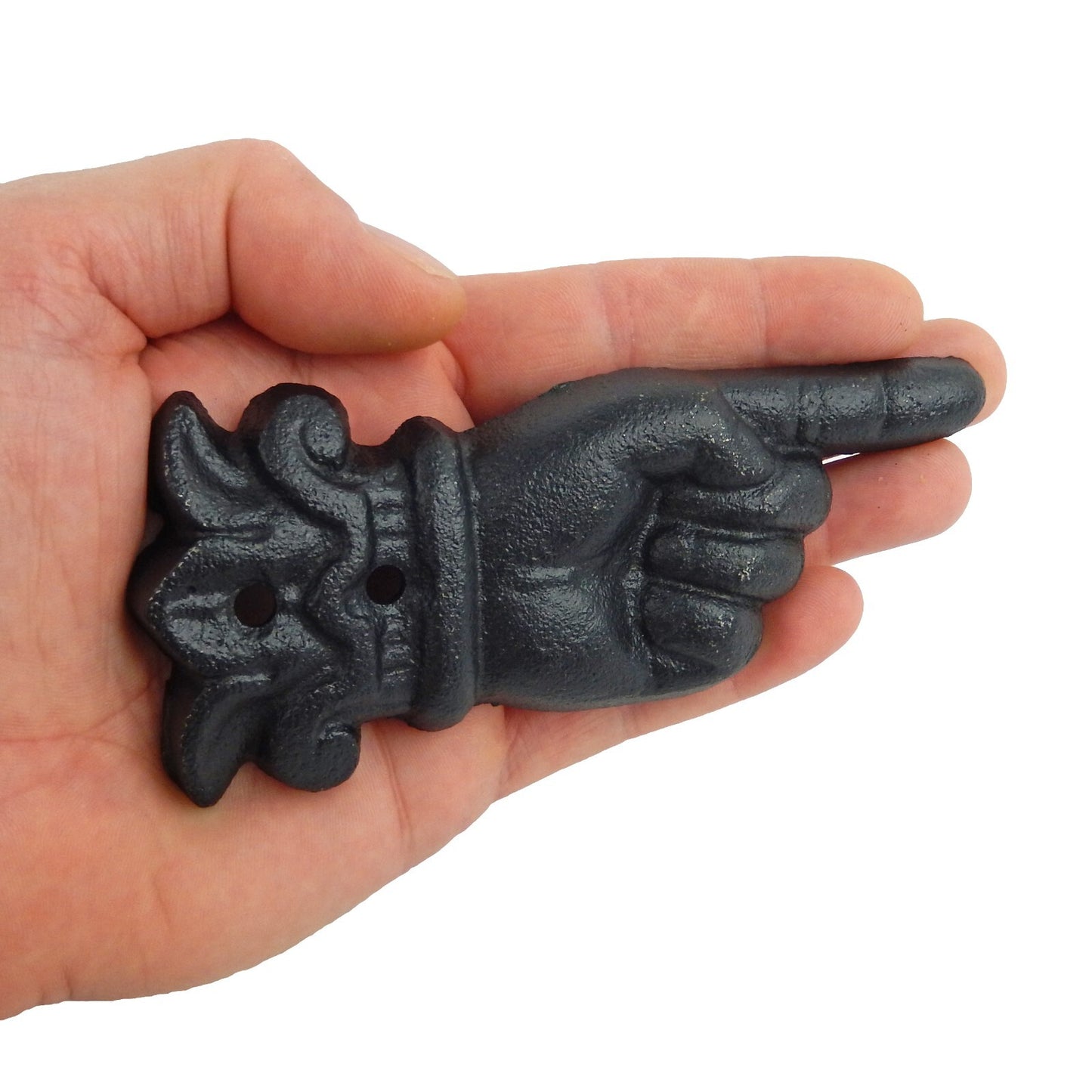 Cast Iron Directing Hand Pointing Finger To The Right Metal Wall Decor 5 inch