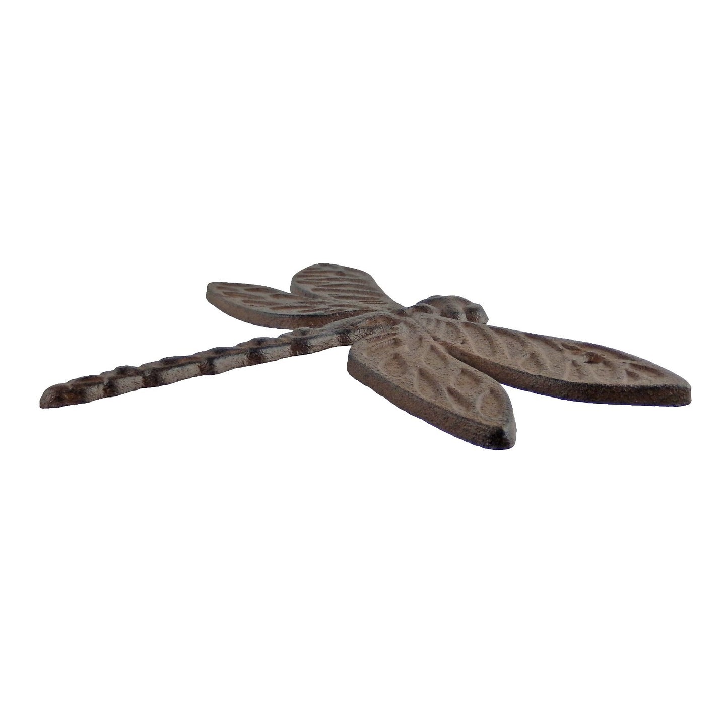 Cast Iron Dragonfly Wall Decor Plaque Antique Brown Finish Heavy Duty