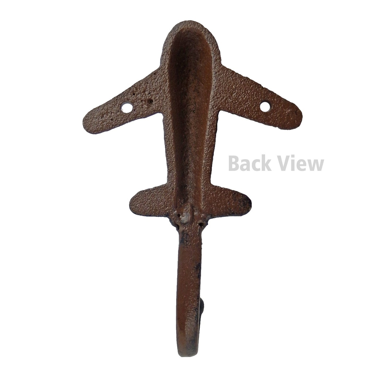 Cast Iron Airplane Wall Hook Key Towel Coat Hanger Aviation Decor Brown 6 inch