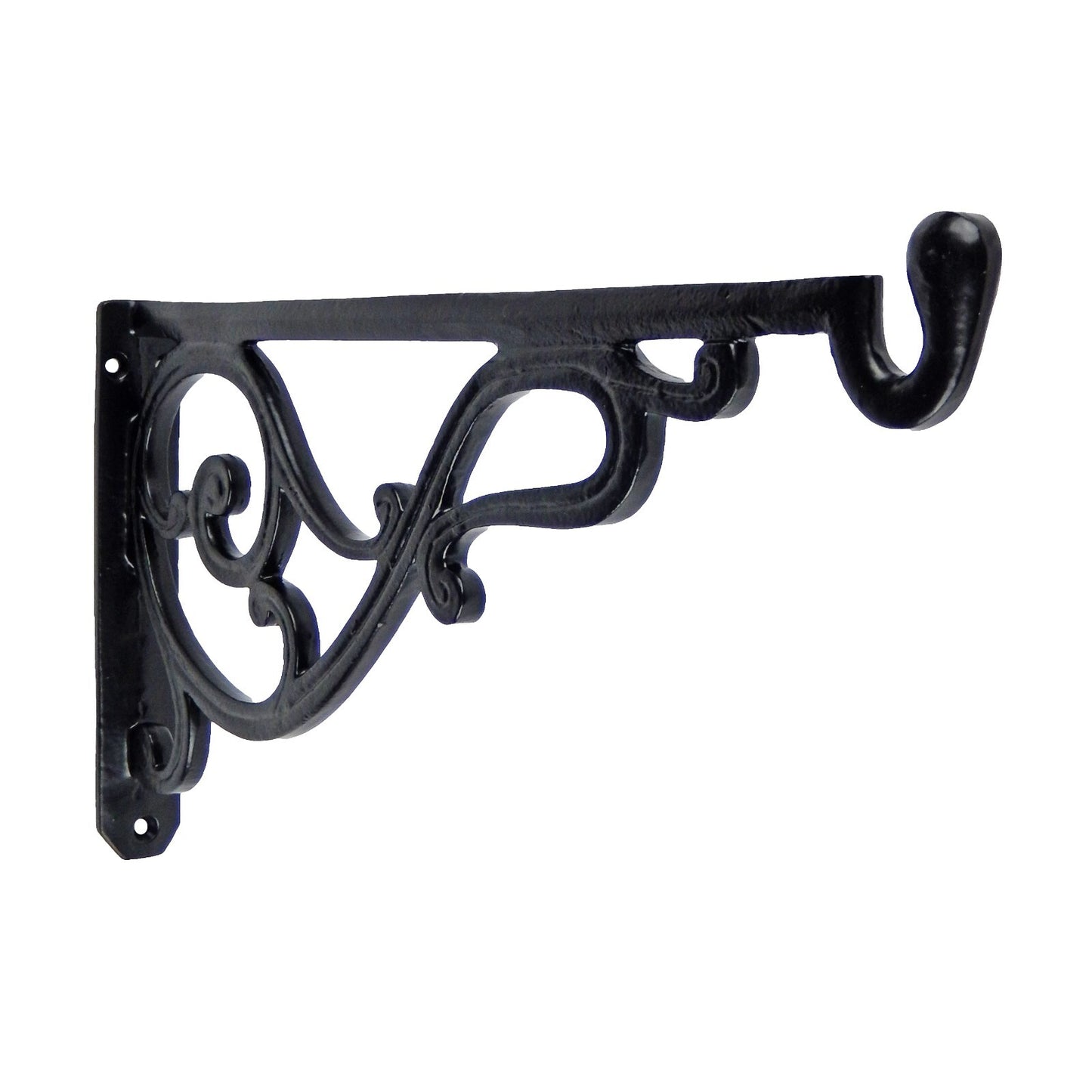 XL Heavy Duty Cast Iron Scrolls Plant Hanger Bracket Basket Hook Black 14 inch