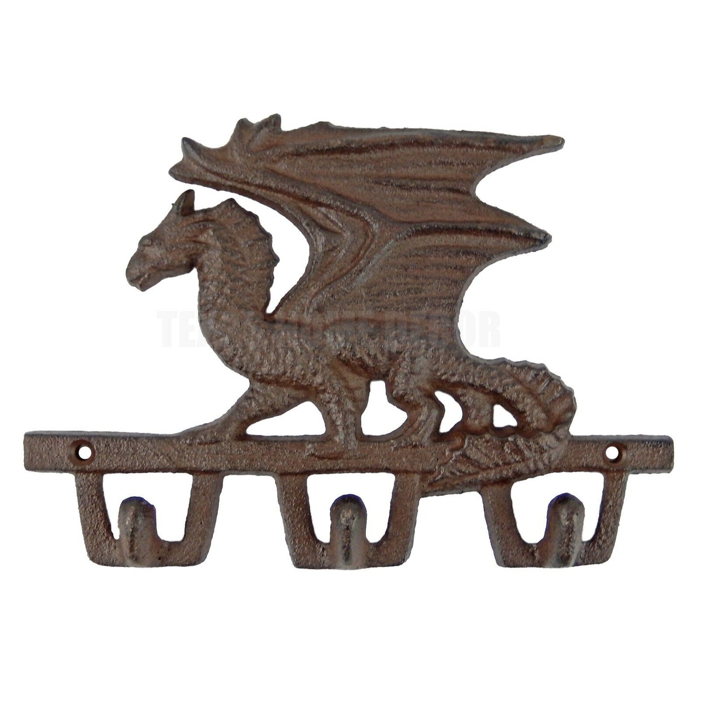 Dragon Wall Hook Cast Iron Key Rack Hanger Medieval Mythical Fantasy Creature