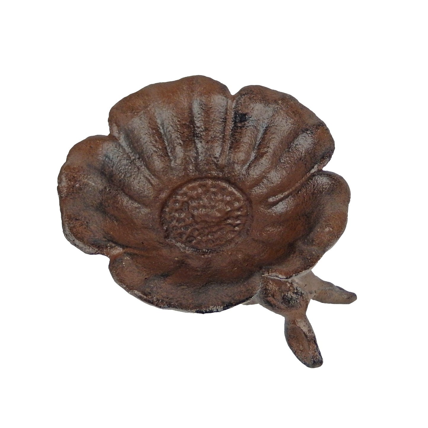 Small Cast Iron Bunny Rabbit Flower Bird Feeder Trinket Dish Tray Key Holder
