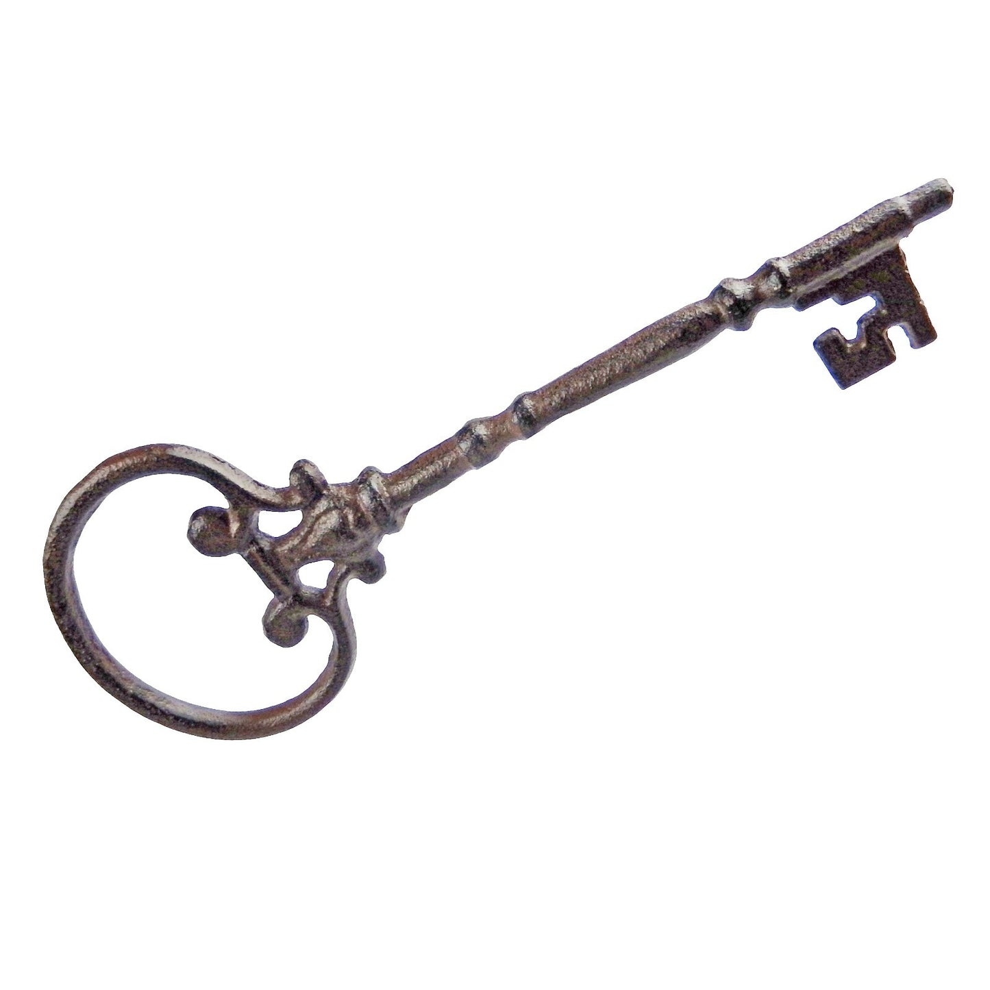 Brown Cast Iron Decorative Skeleton Jailer's Key Shelf or Wall Decor 9.5 inch