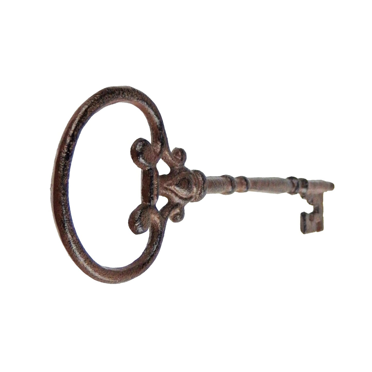 Brown Cast Iron Decorative Skeleton Jailer's Key Shelf or Wall Decor 9.5 inch
