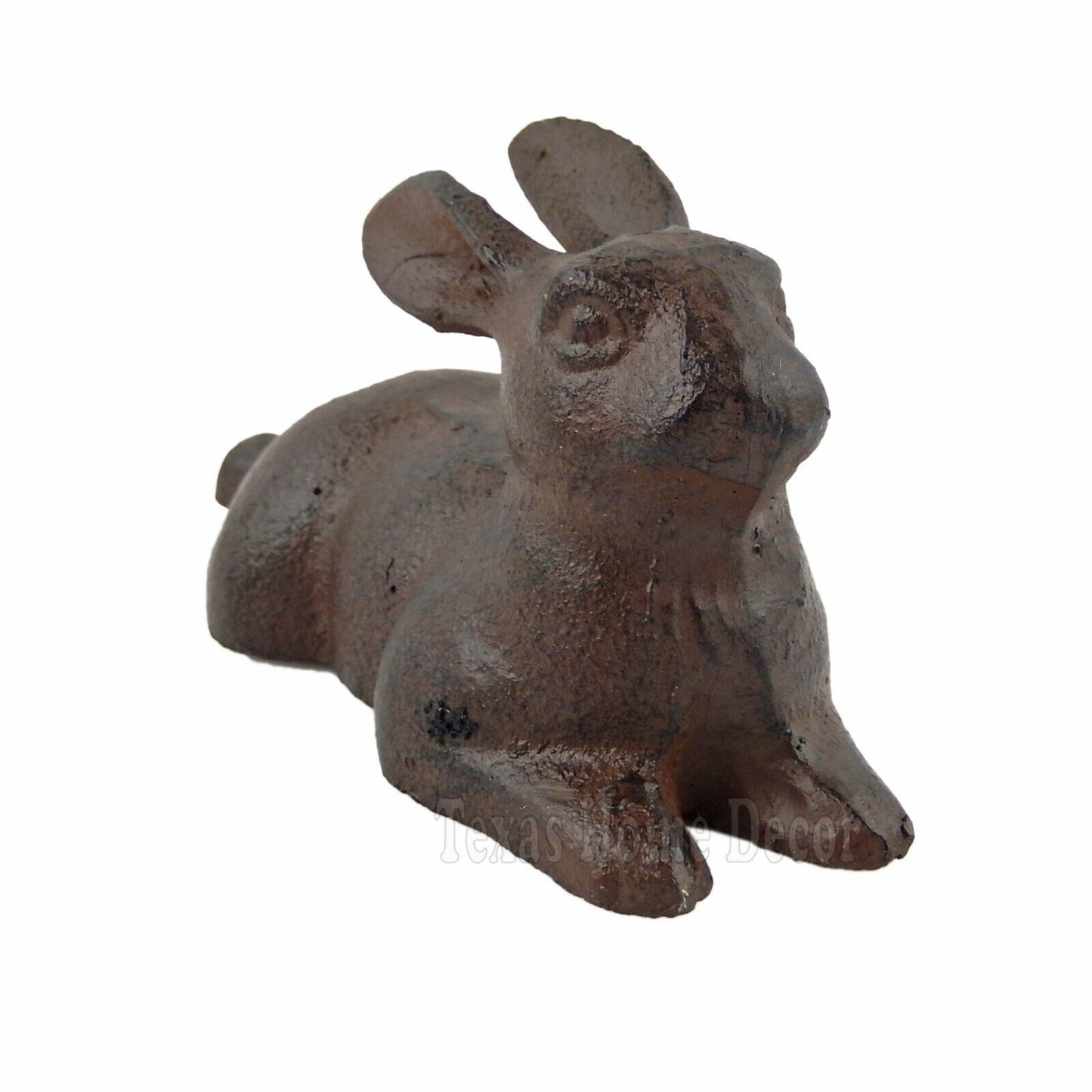 Small Bunny Rabbit Resting Figurine Cast Iron Heavy Duty Rustic Antique Style