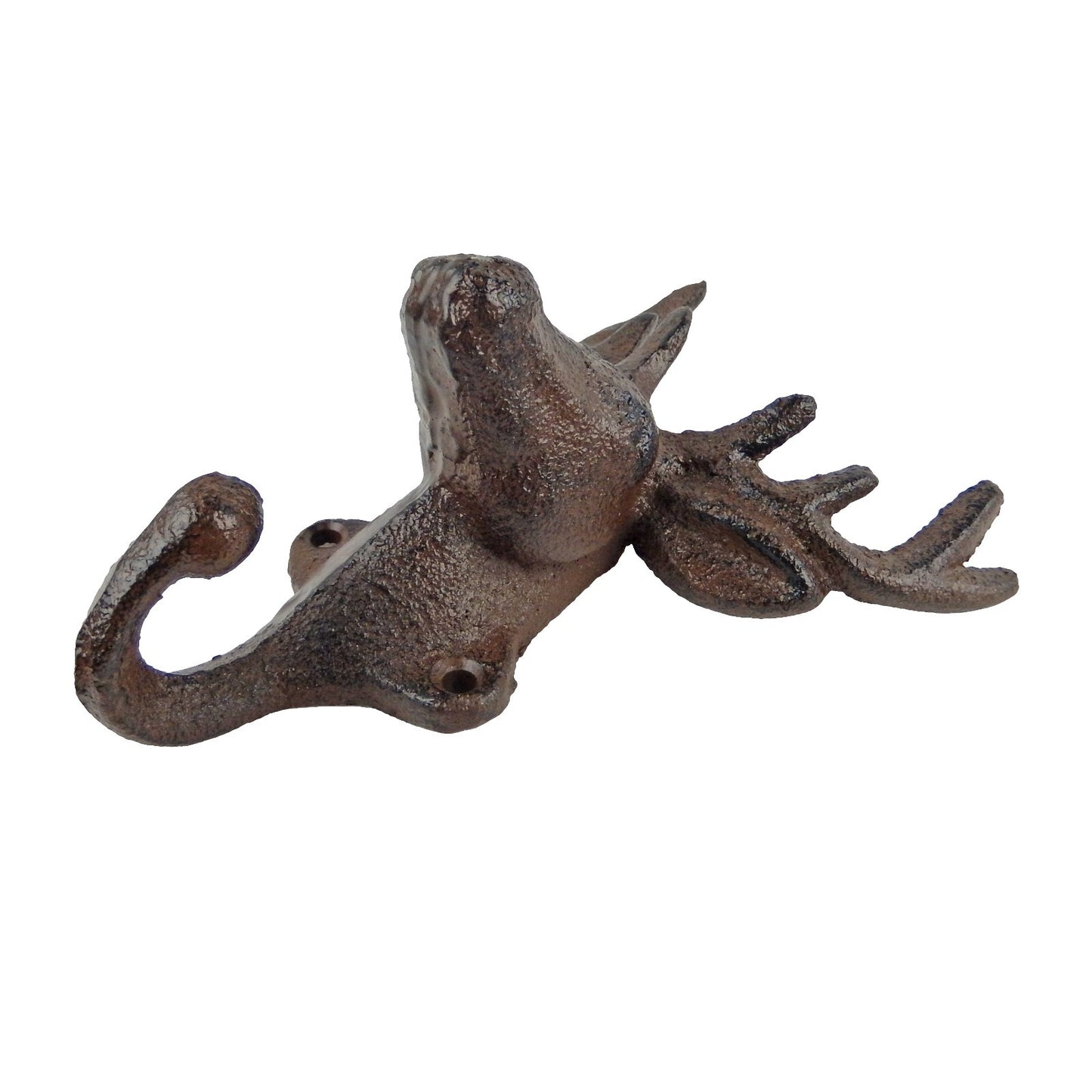 Deer Antler Cast Iron Wall Hook Key Towel Coat Hanger Rustic Cabin & Lodge Decor