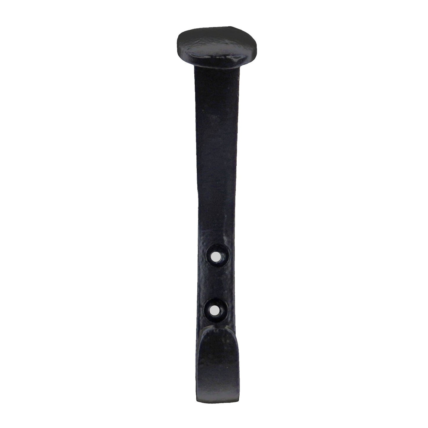 Black Cast Iron Railroad Spike Style Double Wall Hook Key Towel Coat Hanger 5 in
