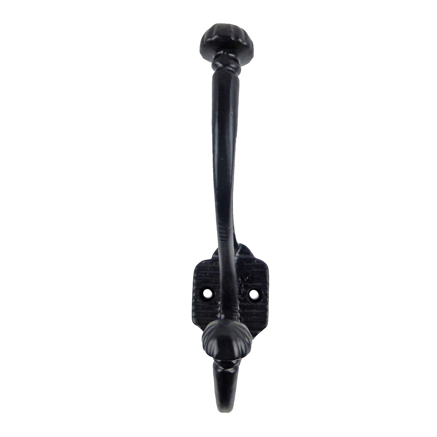 Fancy Black Cast Iron Double Wall Hook Behind Door Key Towel Coat Hanger 6 inch