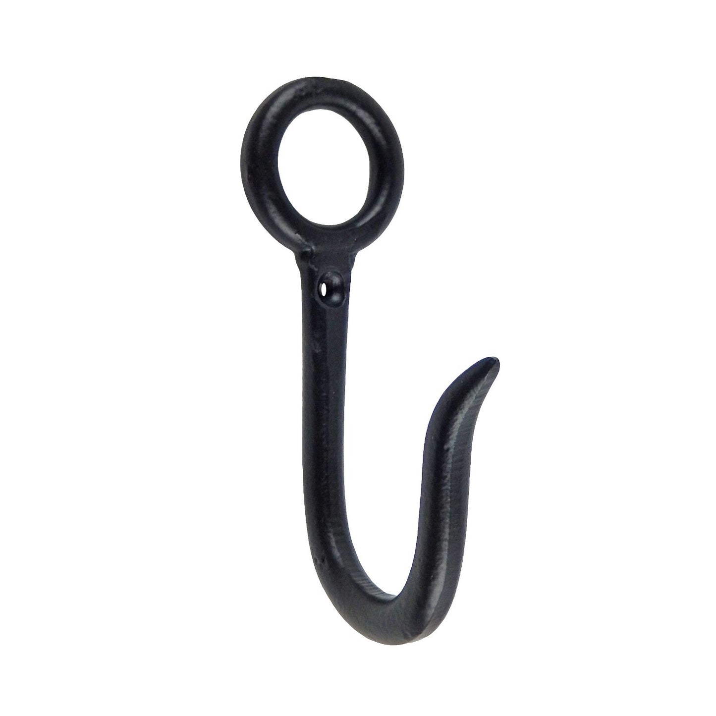 Matte Black Metal Fishing Eye Wall Hook Key Towel Coat Dog Leash Hanger 5 inch