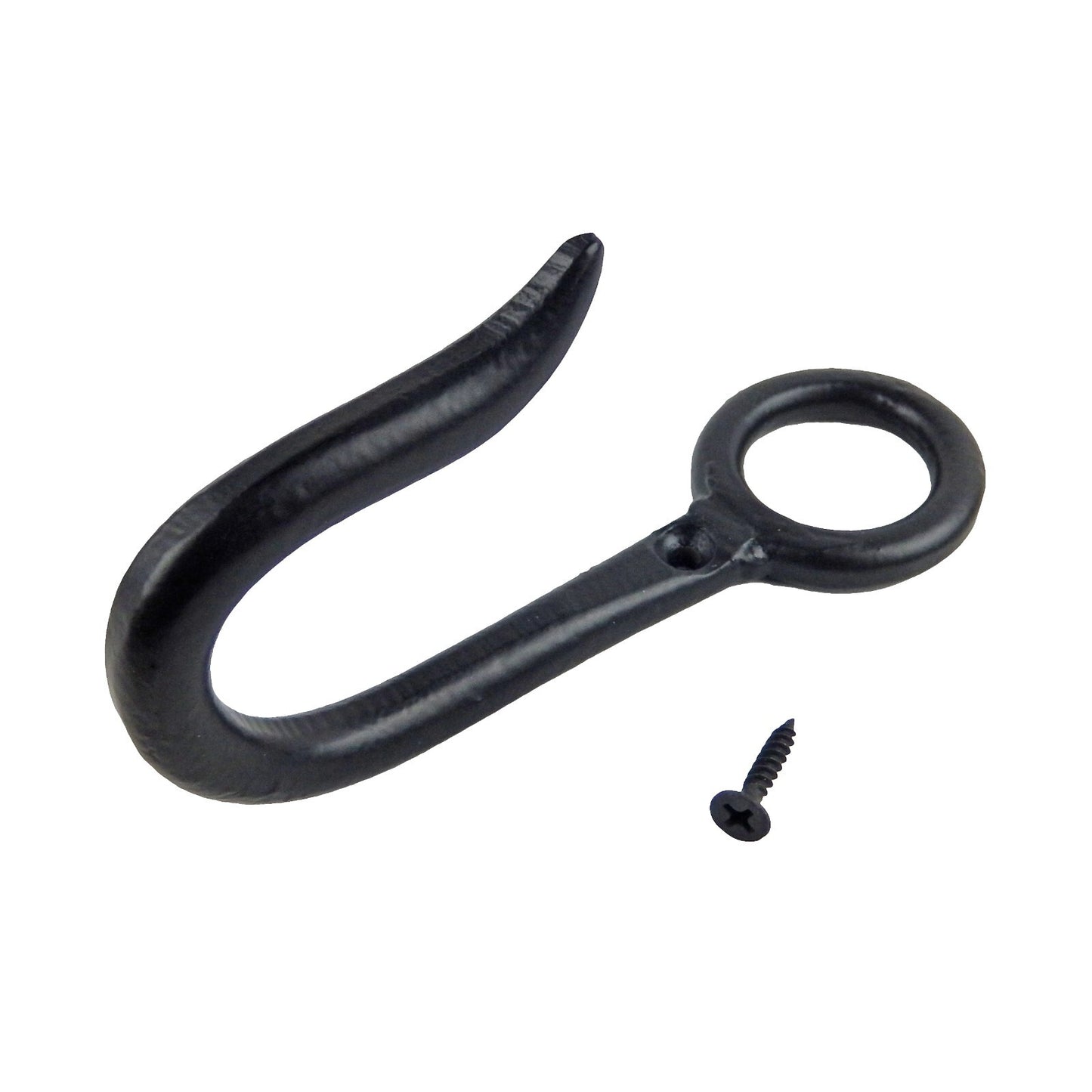 Matte Black Metal Fishing Eye Wall Hook Key Towel Coat Dog Leash Hanger 5 inch