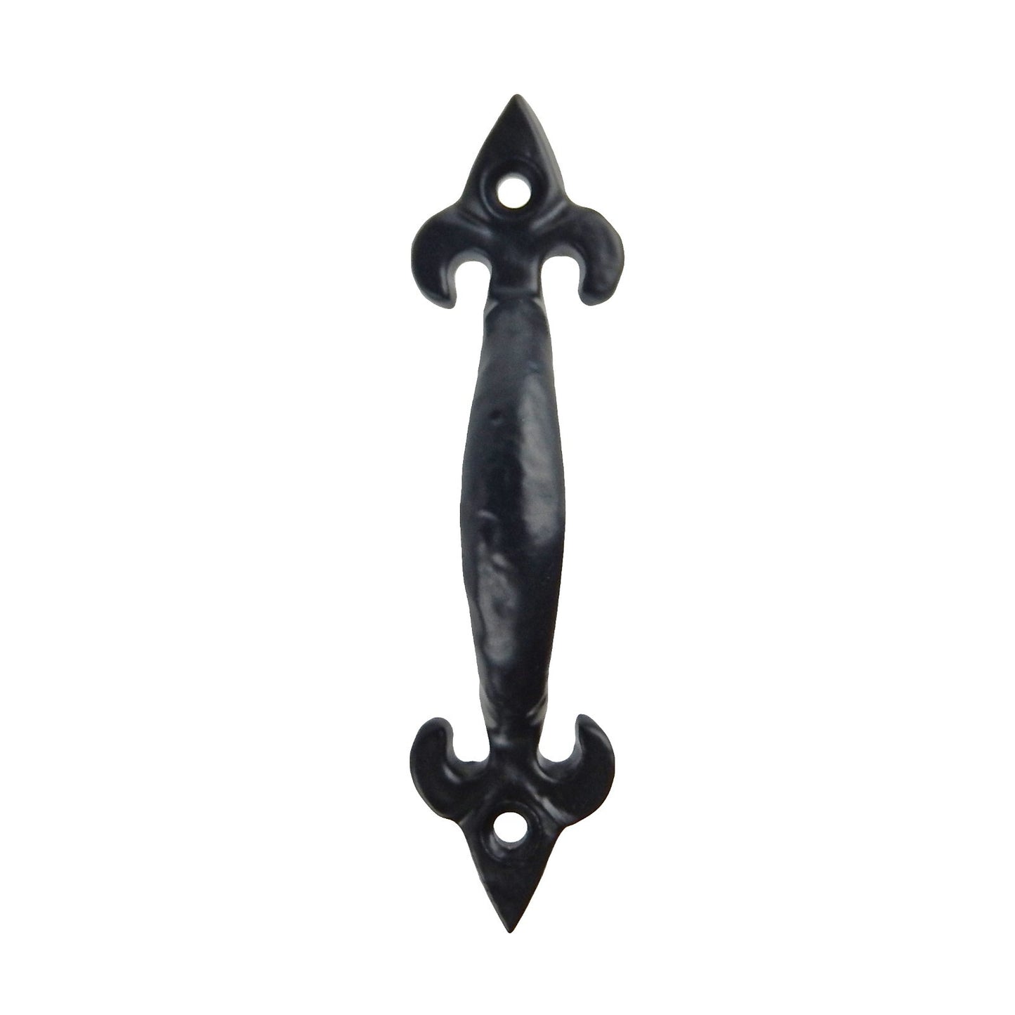 Small Tiny Cast Iron Fleur De Lis Cabinet Door Handle Drawer Pull Black 4 inch