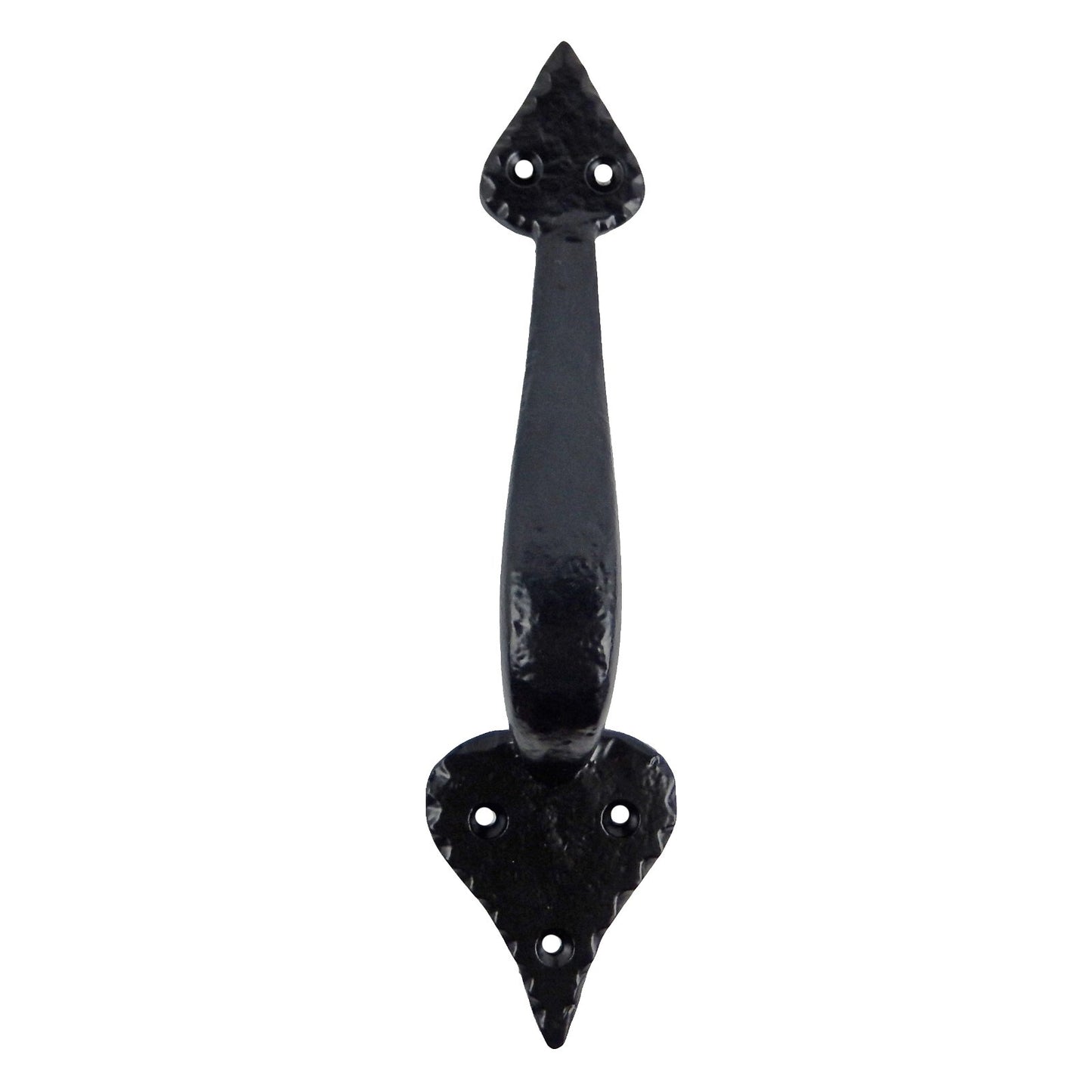 Large Fancy Victorian Cast Iron Door Handle Pull Black Powder Coated 10 inch