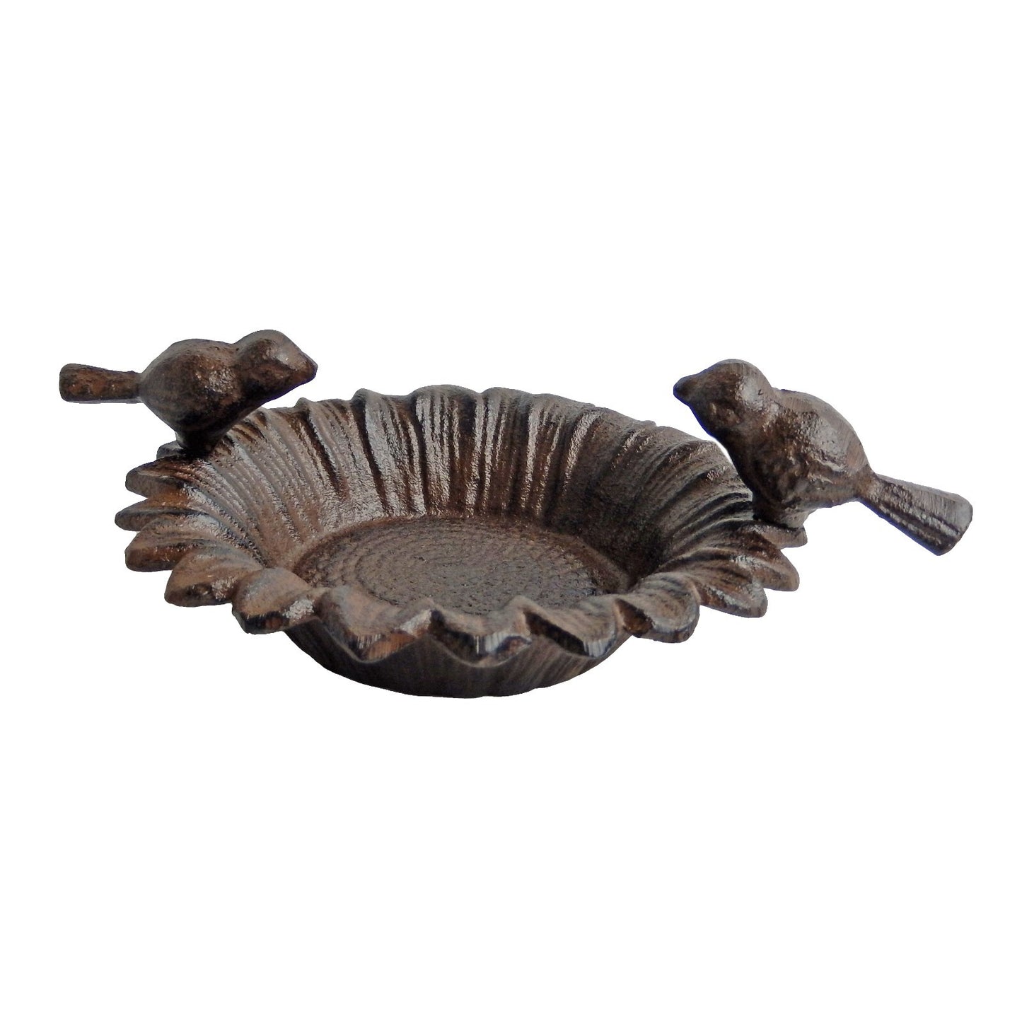 Small Cast Iron Sunflower Perched Birds Feeder Free Standing Garden Porch Decor