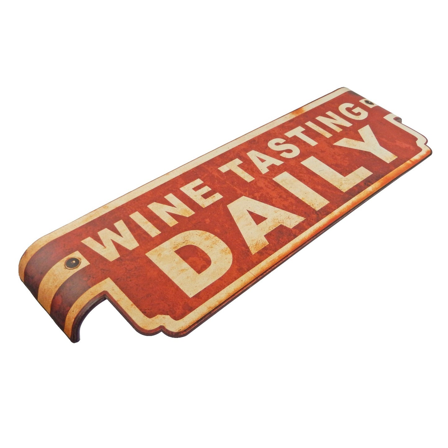 Wine Tasting Daily Metal Wall Sign Vintage Style Kitchen Bar Decor 22 x 7 inch