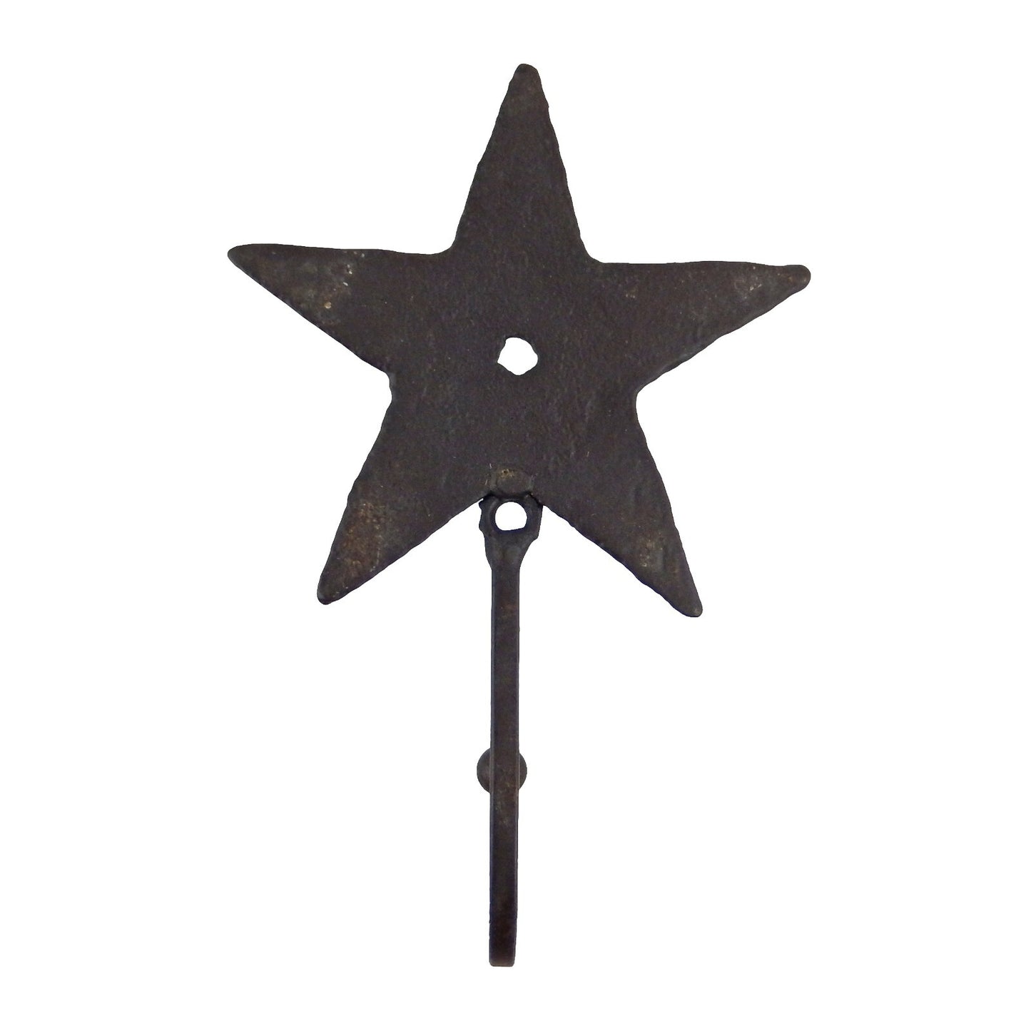 Cast Iron Metal Star Wall Hook Rustic Western Key Towel Coat Hanger Dark Maroon