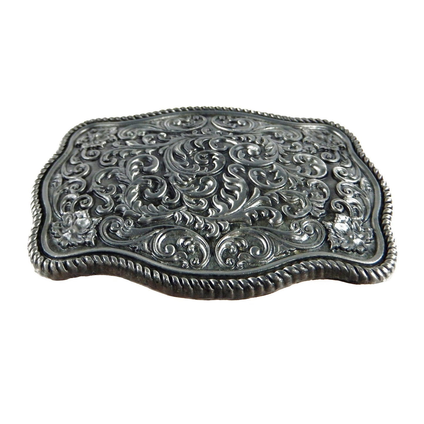 Western Cowgirl Women's Floral Belt Buckle Antique Silver Fits 1.5 inch Belts