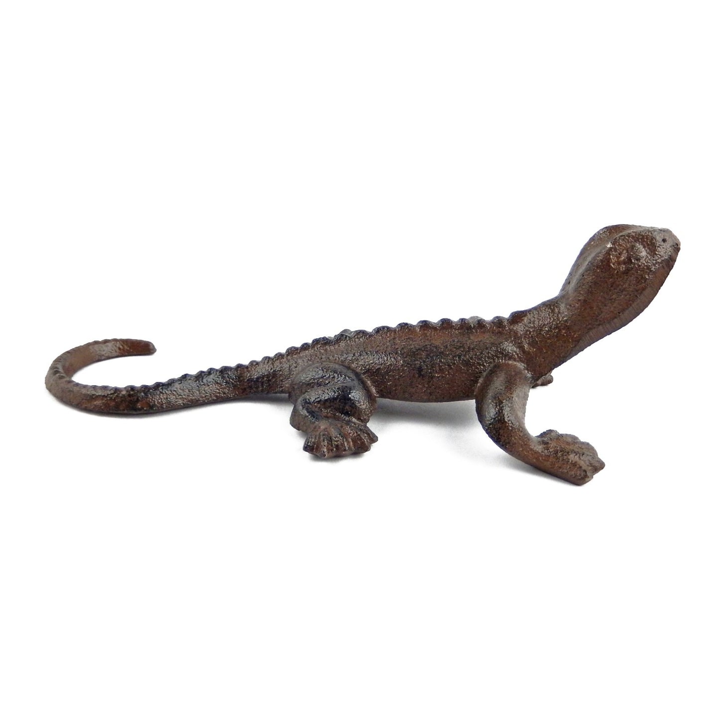 Cast Iron Lizard Gecko Figurine Shelf Sitter Pond Garden Yard Decor Paperweight
