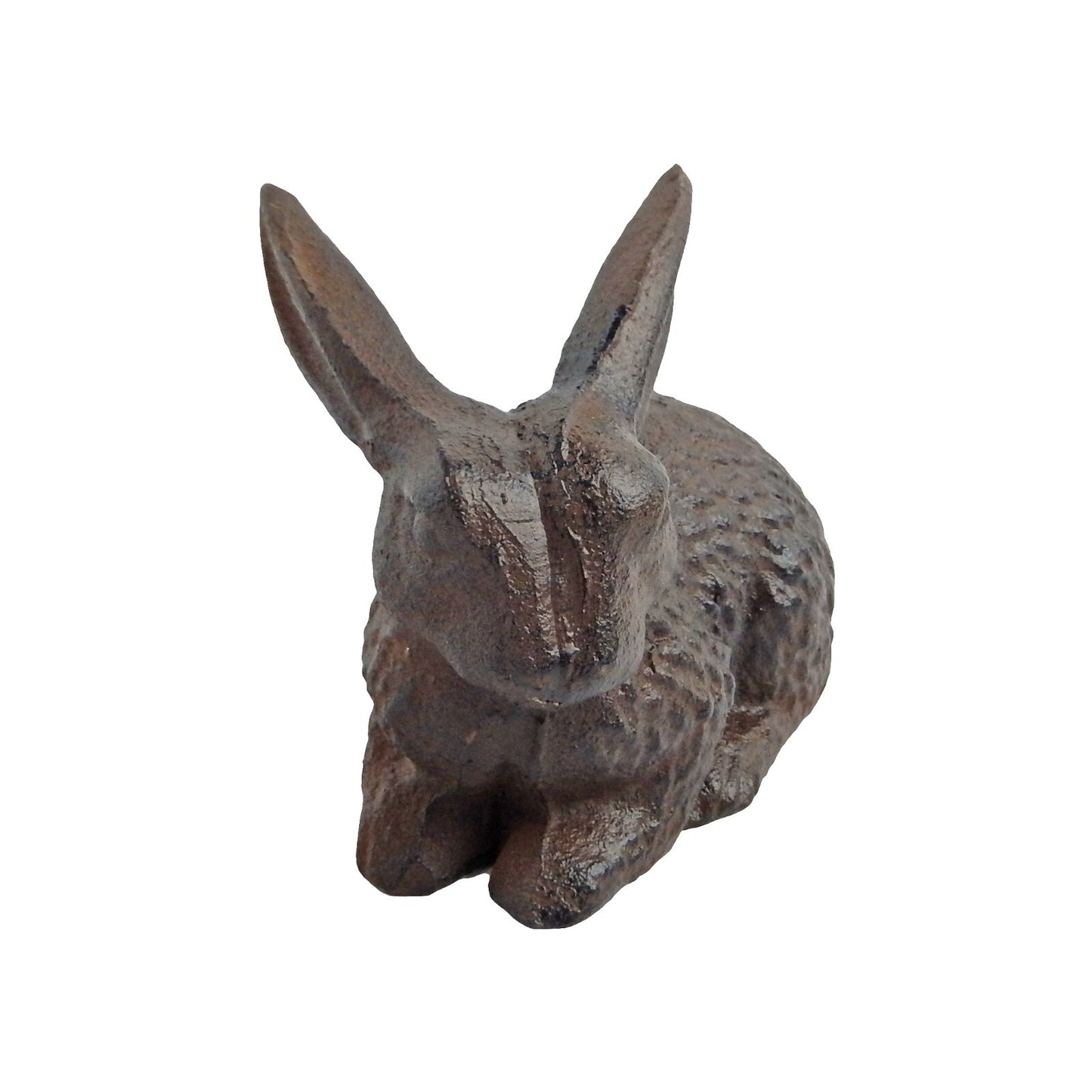 Metal Cast Iron Bunny Rabbit Figurine Shelf Sitter Garden Yard Decor Brown