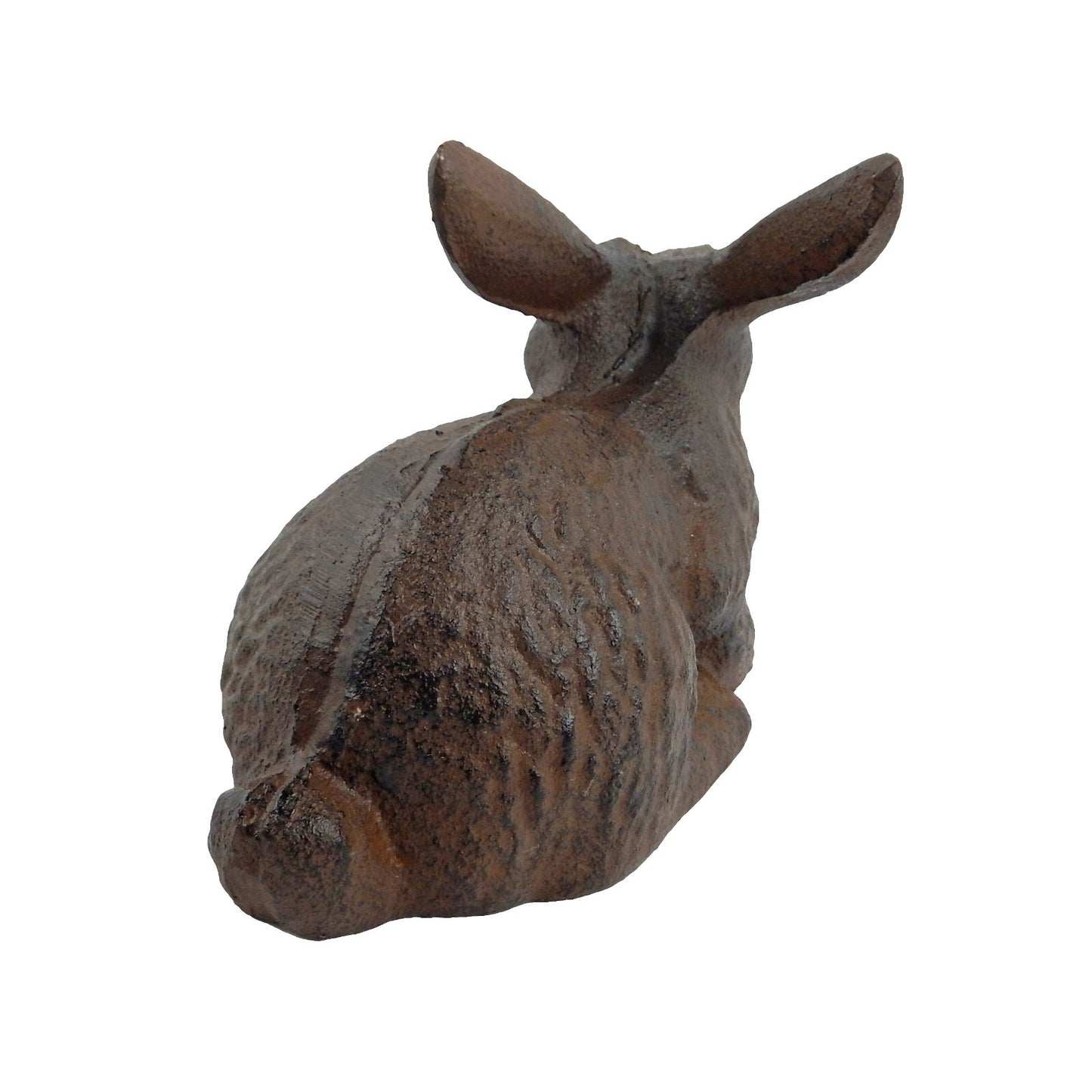 Metal Cast Iron Bunny Rabbit Figurine Shelf Sitter Garden Yard Decor Brown