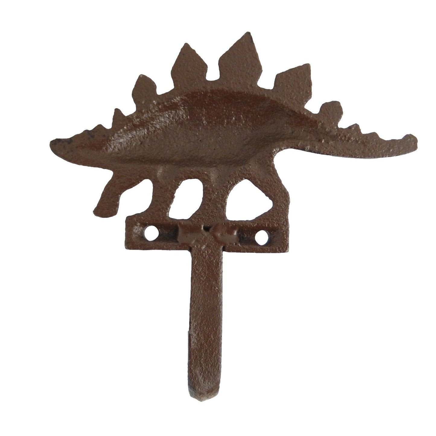 Metal Cast Iron Dinosaur Wall Hook Key Towel Coat Hanger Rustic Brown Finish